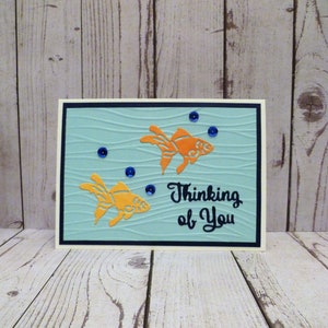 Carte de sympathie de poisson faite main, carte commémorative de poisson de compagnie, carte de poisson de compagnie de perte, cadeau pour la perte de poisson de compagnie, cadeau de sympathie de poisson, mémorial de poisson