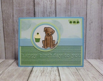 Handmade Brown Dog Birthday Card, Happy Birthday from Dog, Dog Birthday Greeting Card, Birthday Card for Dog Lover, Dog Lover Birthday Gift