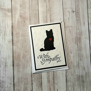 Carte de sympathie de chat faite main, cadeau de condoléances de chat noir, carte de perte de chat, cadeau de deuil de chat