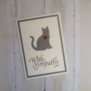 Carte de sympathie bleue russe faite main, carte commémorative bleu russe, carte de sympathie chat gris, carte commémorative chat gris, cadeau pour la perte d'un chat
