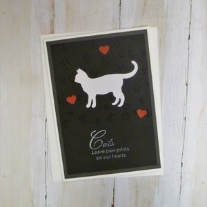 Carte commémorative chat blanc faite main, carte de sympathie chat blanc, carte de condoléances chat blanc, cadeau commémoratif chat, cadeau de sympathie chat, cadeau perte de chat