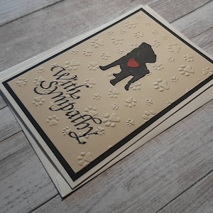 Carte de sympathie carlin faite main, cadeau de condoléances carlin, carte perte d'un carlin, cadeau de deuil carlin