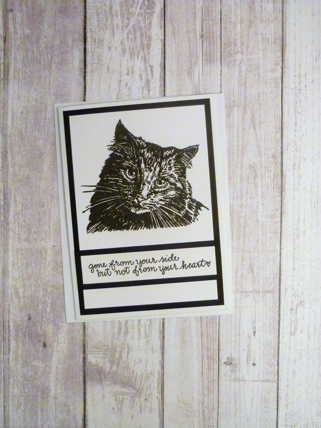 Handmade Cat Sympathy Card, Cat Memorial Card, Cat Condolence Card, Cat