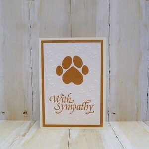 Carte de sympathie empreinte de patte faite main, carte commémorative empreinte de patte, carte de sympathie pour animal de compagnie, carte commémorative d'animal de compagnie, carte de deuil d'animal de compagnie, cadeau pour la perte d'un animal de compagnie