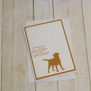 Carte de sympathie faite main au Labrador rouge, carte commémorative du Labrador, perte d'un labrador retriever, cadeau pour la perte d'un labrador, condoléances au Labrador