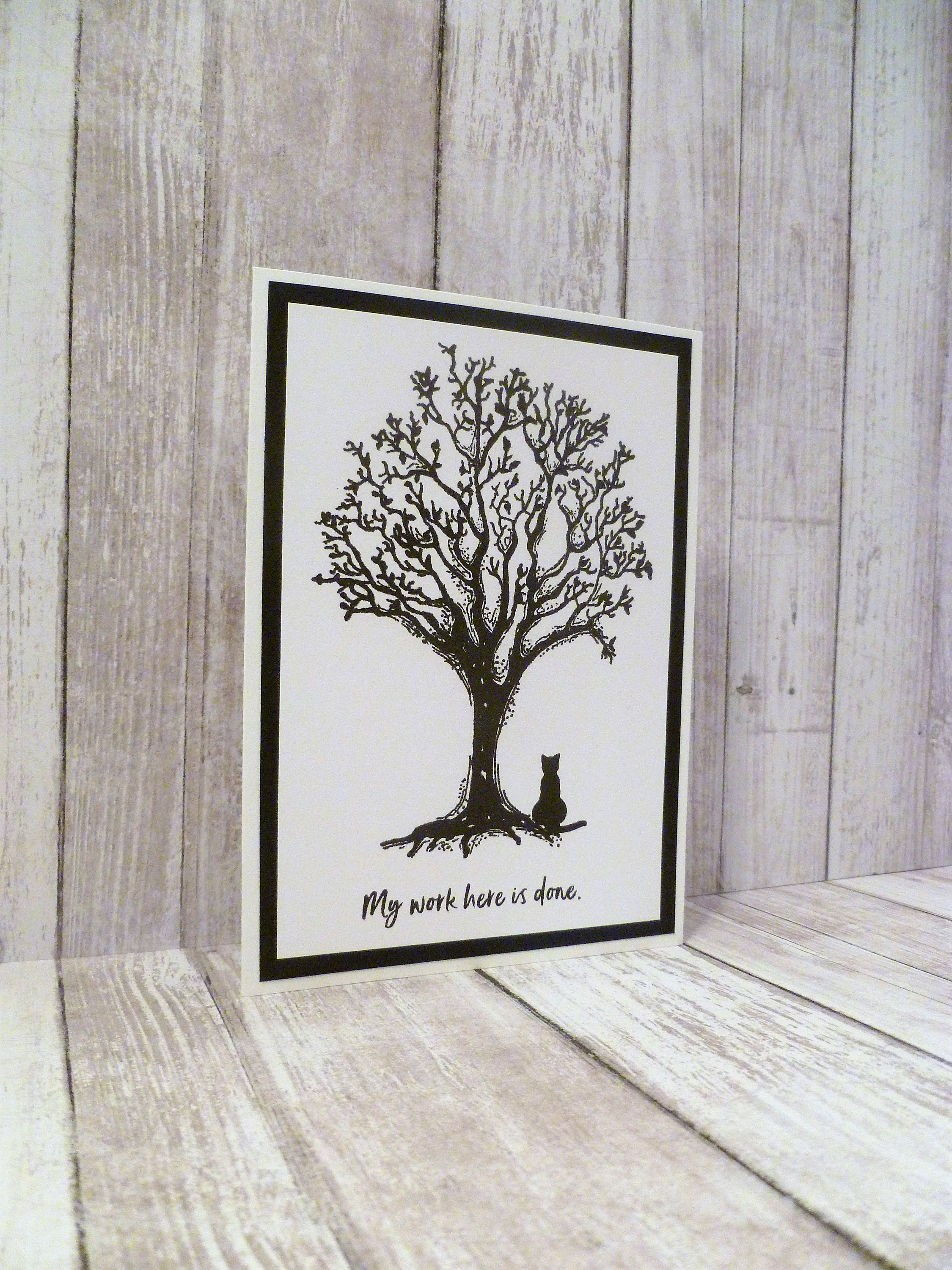 Handmade Cat Memorial Card Black Cat Sympathy Card Cat Etsy