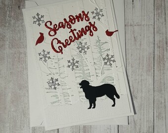 Carte de Noël de retriever faite main, carte de vacances de retriever, cadeau de Noël de retriever, cadeau de vacances de retriever, carte de Noël de chien, vacances de chien