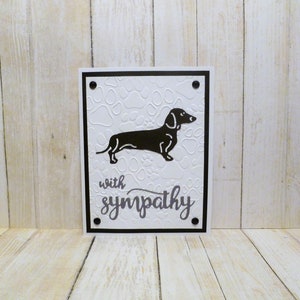 Carte de sympathie teckel noir fait main, carte de condoléances teckel, carte commémorative teckel, sympathie chien, chien commémoratif, chien condoléances