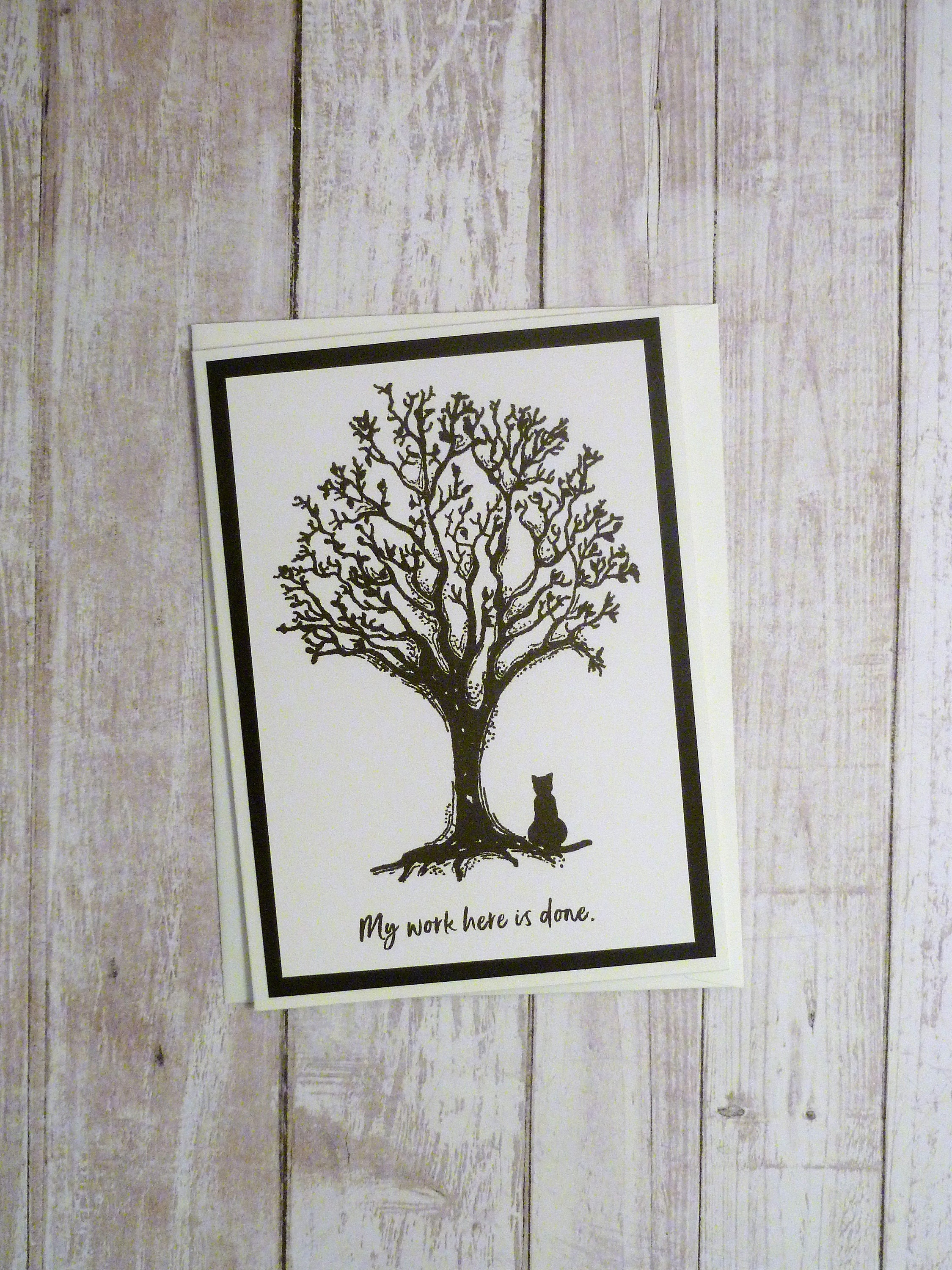 Handmade Cat Memorial Card Black Cat Sympathy Card Cat Etsy