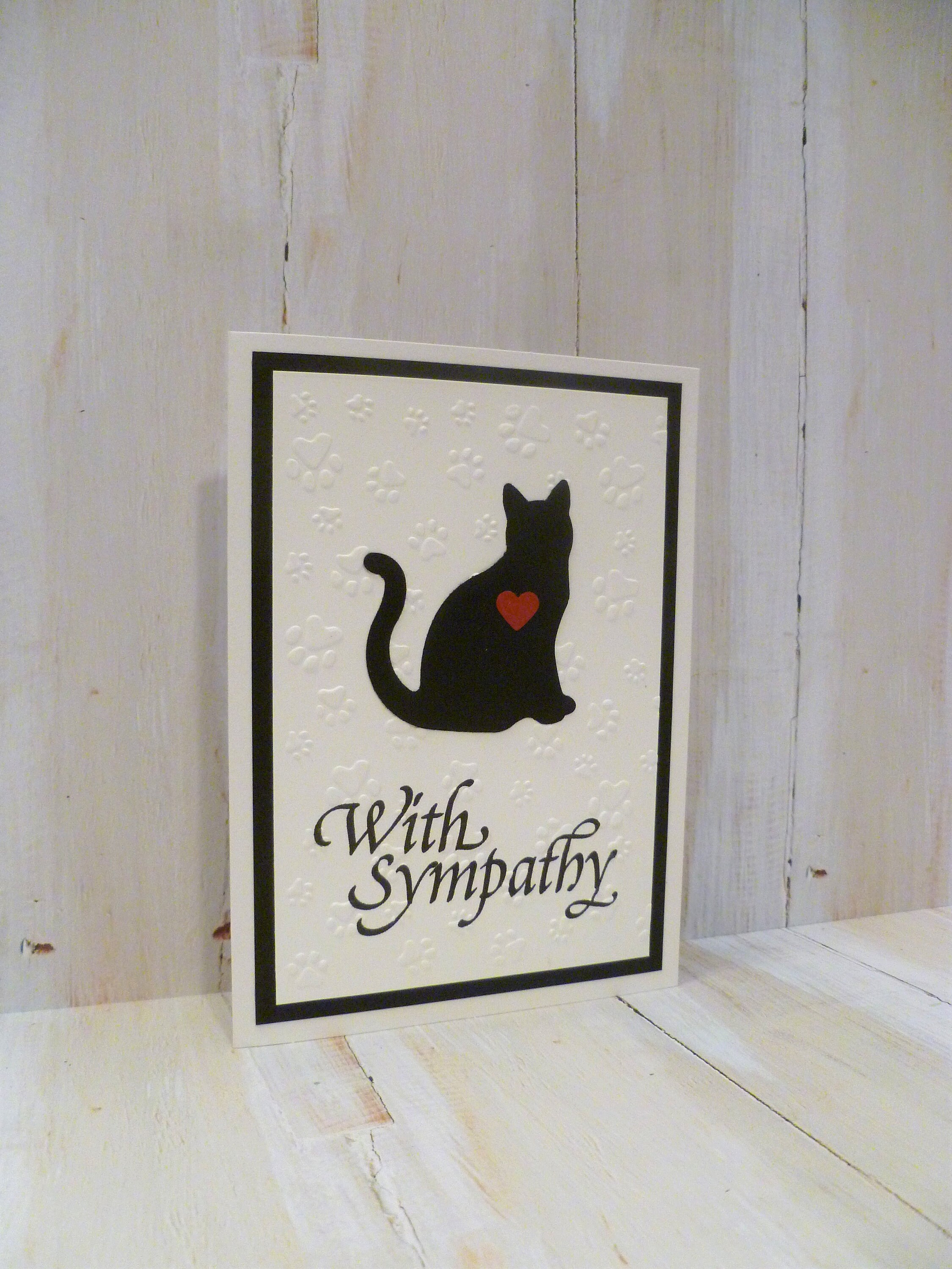Handmade Black Cat Memorial Card Black Cat Sympathy Card Etsy
