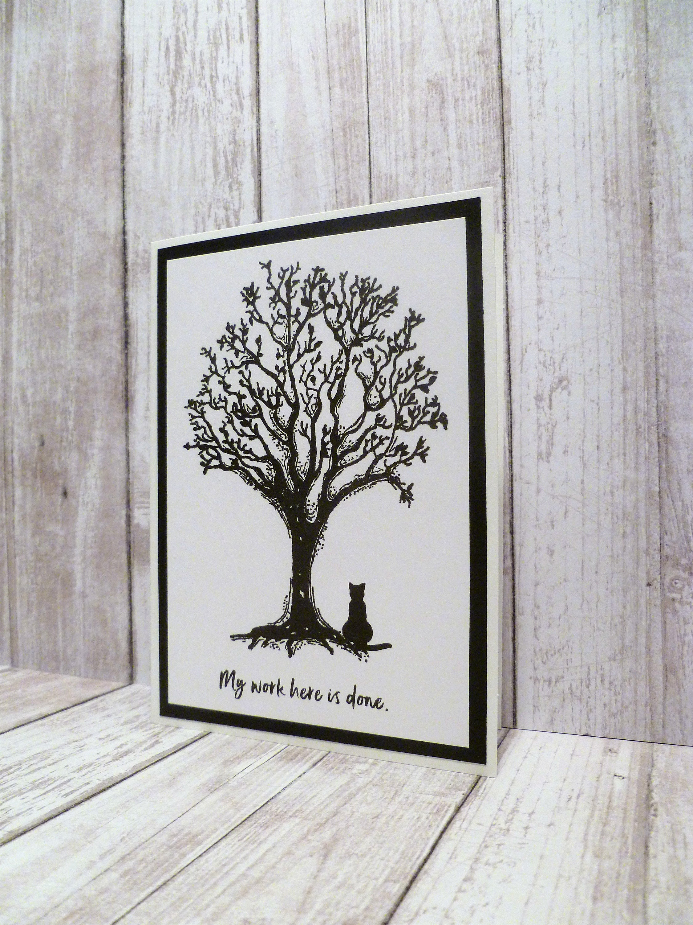 Handmade Cat Memorial Card Black Cat Sympathy Card Cat Etsy