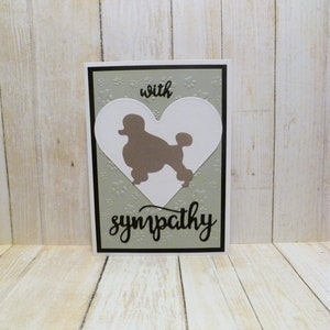 Tarjeta de simpatía de Poodle gris hecha a mano, tarjeta de simpatía del caniche de plata, tarjeta de simpatía del caniche azul, tarjeta conmemorativa del caniche, tarjeta de pérdida del caniche, pérdida del perro