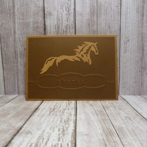 Carte de remerciement cheval faite main, carte de voeux de remerciement pour amoureux des chevaux, carte de remerciement équin, cadeau de remerciement cheval, merci pour amoureux des chevaux