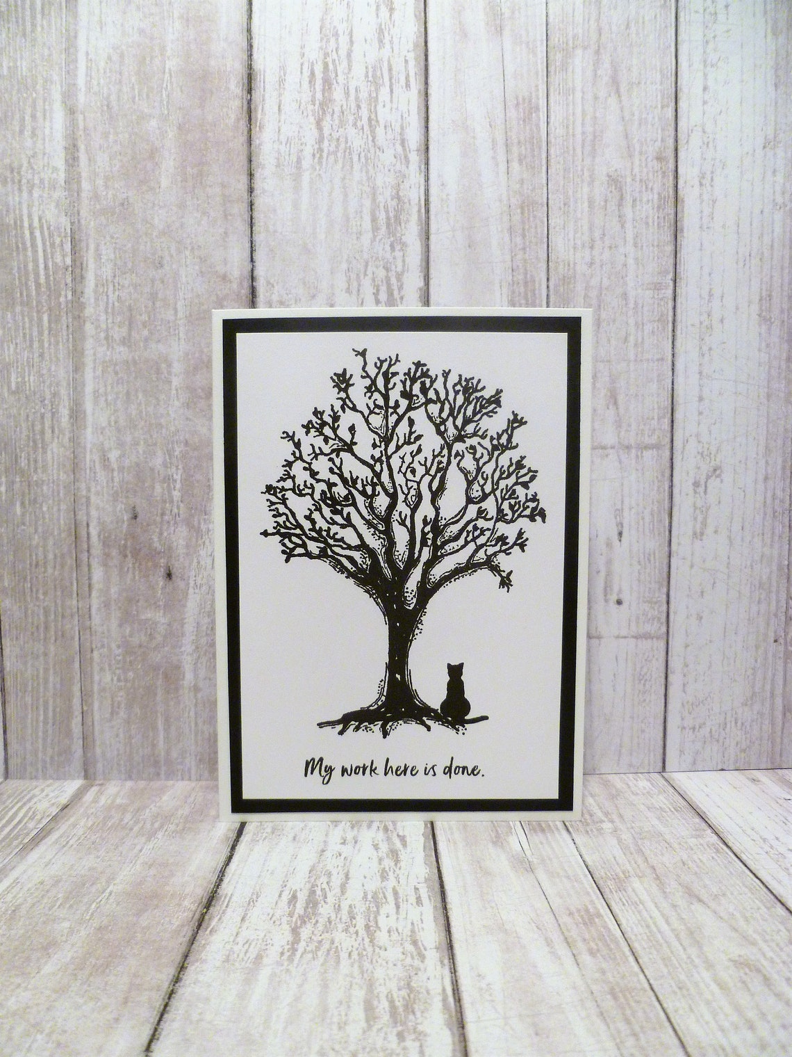Handmade Cat Memorial Card Black Cat Sympathy Card Cat Etsy