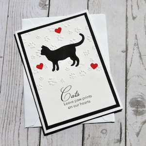 Carte commémorative de chat noir faite main, carte de sympathie de chat noir, carte de condoléances de chat noir, cadeau commémoratif de chat, cadeau de sympathie de chat, carte de perte de chat