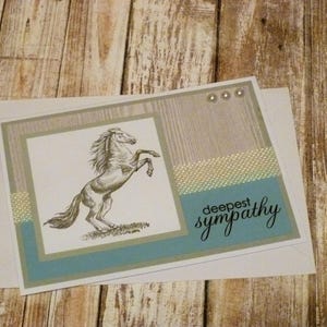 Carte de sympathie de cheval faite à la main, carte commémorative de cheval, carte de condoléances de cheval, carte de perte de cheval, cadeau de sympathie de cheval, cadeau de mémorial de cheval