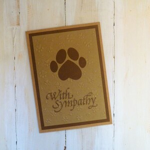 Carte de sympathie pour animal de compagnie faite main, carte de condoléances pour animal de compagnie, carte commémorative pour animal de compagnie, carte empreinte de patte, carte commémorative empreinte de patte, sympathie pour chat, sympathie pour chien