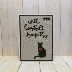 Handmade Cat Sympathy Card, Cat Condolence Card, Cat Memorial Card, Black Cat Sympathy Card, Black Cat Memorial, Cat Sympathy Gift, Cat Loss