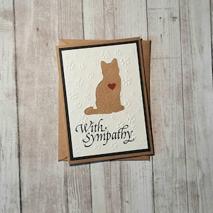 Handmade Cat Sympathy Card,  Cat Condolence Gift,  Calico Cat Sympathy Card, Loss of Calico Cat Gift, Cat Memorial Card