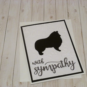 Carte de sympathie faite main pour colley, carte de sympathie pour chien, carte de condoléances pour colley, carte commémorative pour colley, carte pour la perte d'un colley, carte de sympathie pour chien