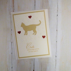 Carte de sympathie de chat blonde faite à la main, carte commémorative de chat blonde, carte de condoléances de chat, cadeau pour la perte de chat, cadeau de sympathie de chat, cadeau commémoratif de chat