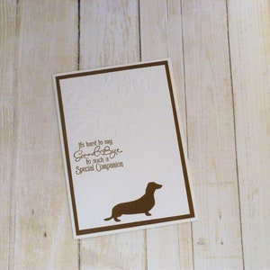 Carte de sympathie teckel brun fait main, carte de sympathie Doxie, carte commémorative teckel, carte de condoléances teckel, carte de sympathie chien saucisse