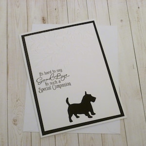 Handgemaakte Scottish Terrier Sympathy Card, Scottie Sympathy Card, Terrier Memorial Card, Scottish Terrier Memorial Card, Scottish Terrier cadeau