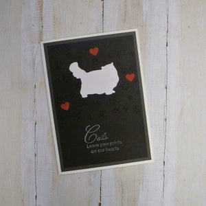 Carte commémorative persane blanche faite à la main, carte de sympathie persane, carte commémorative de l’Himalaya, carte de sympathie de l’Himalaya, carte de sympathie de chat, perte de chat