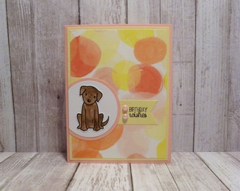 Handmade Dog Birthday Card, Brown Dog Birthday Greeting Card, Dog Lover Greeting Card, Birthday Card from Dog, Dog Birthday Gift