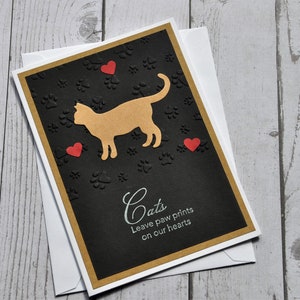 Carte de sympathie Calico Cat faite à la main, carte commémorative Calico Cat, carte de sympathie Tabby Cat, carte commémorative Tabby Cat, condoléances pour chat, perte de chat