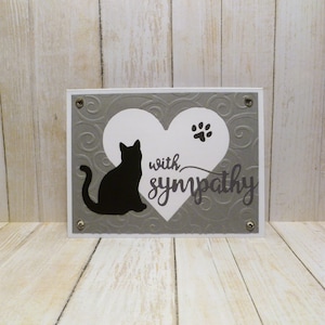 Carte de sympathie de chat faite main, carte de condoléances de chat, carte commémorative de chat, carte de perte de chat, cadeau pour la perte de chat, cadeau commémoratif de chat, carte de chat noir