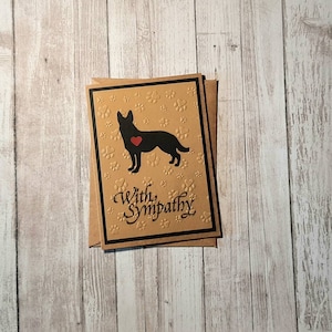 Carte de condoléances de berger allemand faite à la main, cadeau de condoléances de berger allemand, perte du cadeau de chien de berger allemand, carte de sympathie pour chien