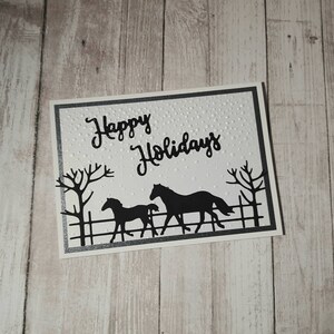 Carte de cheval de vacances heureuses, cadeau de cheval de vacances, carte de cheval de Noël, cadeau de cheval de Noël, cadeau d’amoureux de cheval de vacances, noël d’amoureux de cheval
