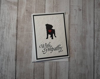 Handmade Pug Sympathy Card, Pug Condolence Gift, Loss of Pug Card