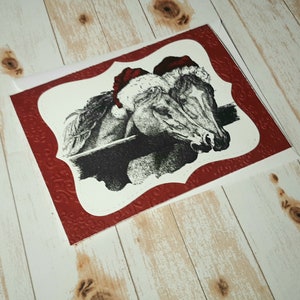 Carte de Noël de cheval faite à la main, carte de vacances de cheval, cadeau de Noël d’amant de cheval, carte de vacances équestre