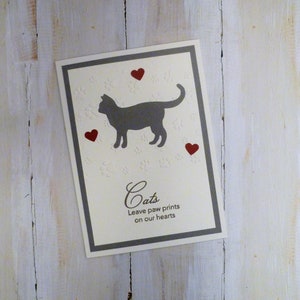 Handmade Russian Blue Memorial Card, Gray Cat Sympathy Card, Cat Condolence Card, Gift for Loss of Cat, Cat Memorial Gift, Cat Sympathy Gift