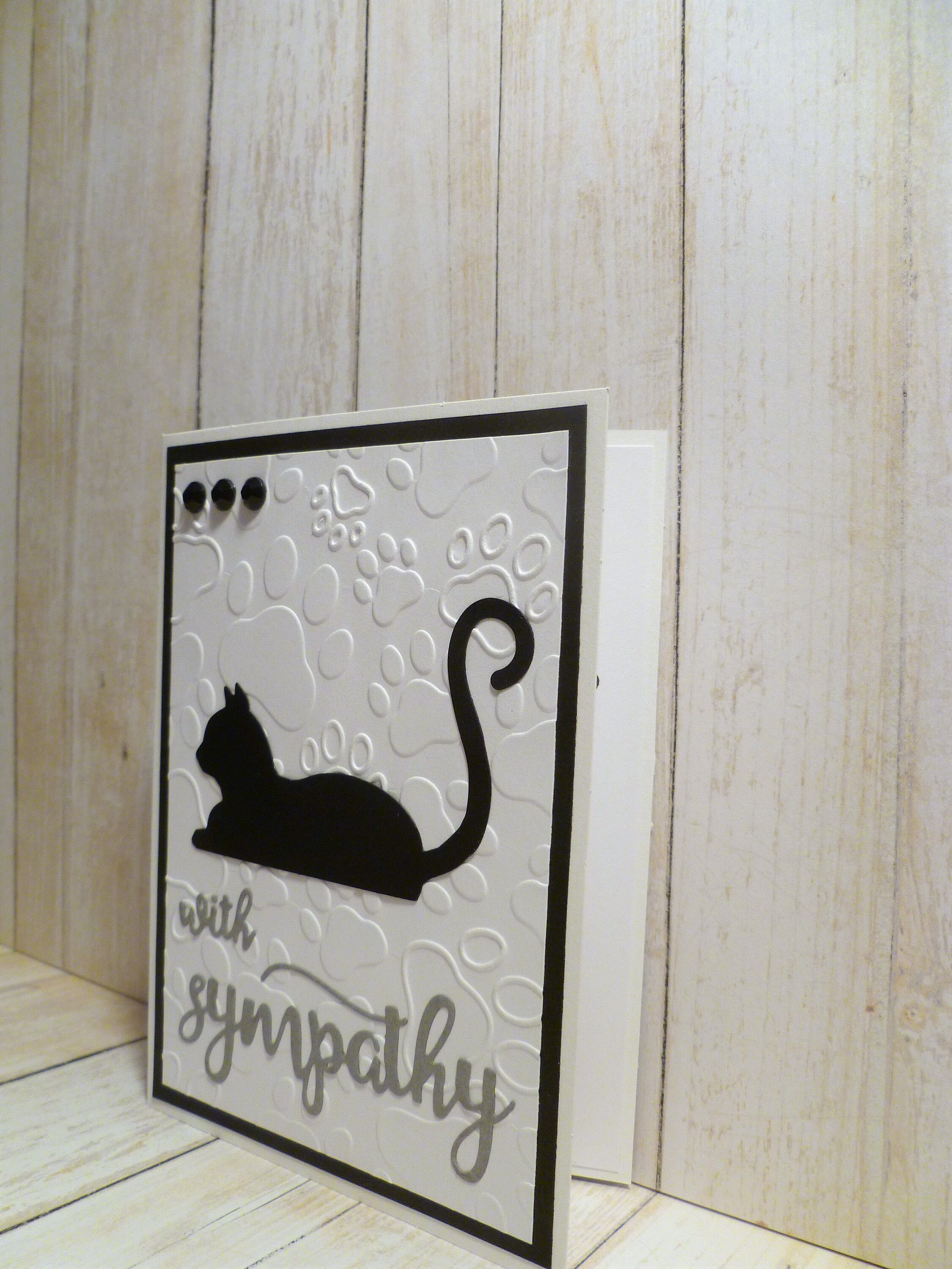Handmade Cat Sympathy Card Cat Memorial Card Black Cat Etsy