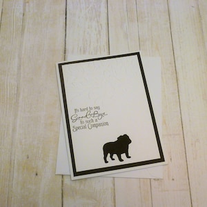 Carte de sympathie bouledogue faite main, carte commémorative bouledogue, carte de sympathie chien, cadeau commémoratif bouledogue, cadeau pour la perte d'un bouledogue, carte de perte de chien
