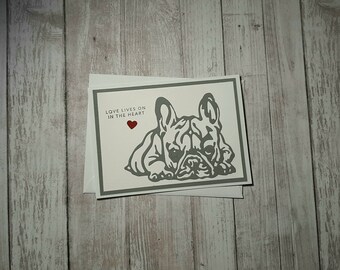 Handmade French Bulldog Sympathy Card, French Bulldog Bereavement Gift, Frenchie Sympathy Card, Frenchie Loss Card, Loss of Frenchie Gift