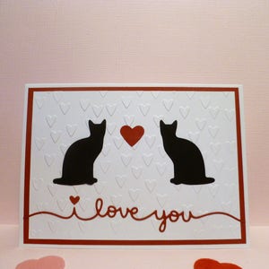 Handmade Cat Valentine Card, Kitty Valentine Card, Cat Heart Card, Cat Love Card, Valentine Card for Cat Lover, Kitty Love Card