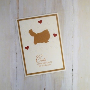 Carte de sympathie persane rouge faite main, carte commémorative persane rouge, cadeau pour la perte de persan, carte de sympathie de chat, carte commémorative de chat, carte de perte de chat