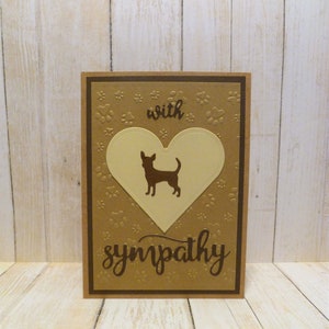 Carte commémorative Brown Chihuahua faite à la main, carte de sympathie Chihuahua, carte de condoléances Chihuahua, carte commémorative pour chien, carte de sympathie pour chien, perte de chien