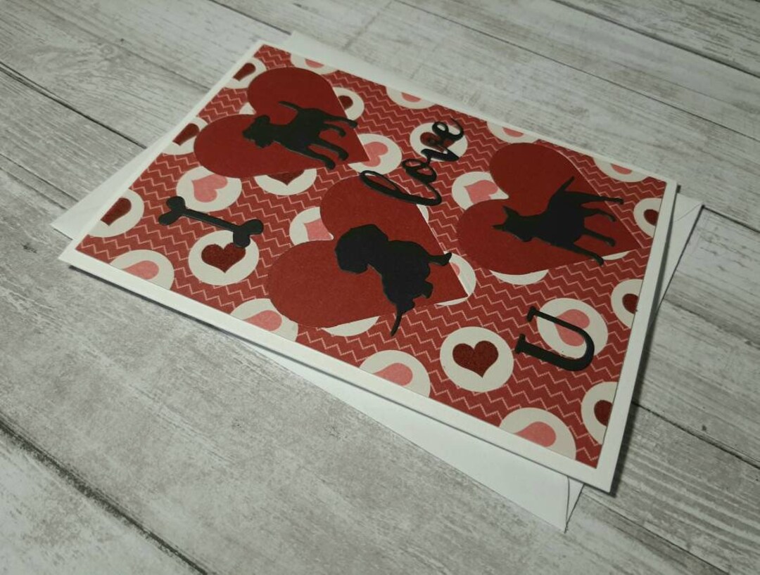 Handmade Dog Valentines Card, Puppy Love Valentines Card, Dog Lover ...