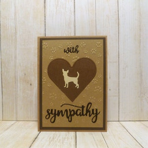 Carte de sympathie chiwawa blonde faite à la main, carte de condoléances chiwawa, carte commémorative chiwawa, cadeau pour la perte d'un chihuahua, sympathie pour chien, perte pour chien