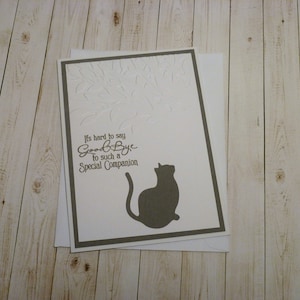 Carte de sympathie de chat gris faite à la main, carte commémorative bleue russe, cadeau de sympathie de chat, cadeau commémoratif de chat, carte de perte de chat, cadeau de perte de chat