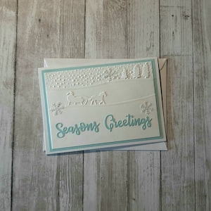 Tarjeta navideña de caballo hecha a mano, tarjeta de Navidad de caballos, regalo de Navidad para amantes de los caballos