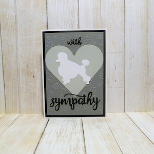 Carte de sympathie fait main caniche blanc, carte commémorative caniche blanc, carte perte d'un caniche, carte de sympathie chien, carte de condoléances caniche, perte de chien
