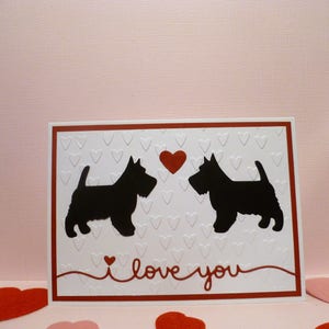 Handmade Scottie Valentine Card, Scottish Terrier Valentine Card, Scottie Love Card, Scottie Heart Card, Scottish Terrier Love Card