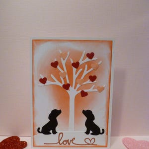 Handgemachte Welpe Valentinskarte, HundeLiebe Karte, HundeLiebe Karte, Hunde Herz Karte, Karte für Hundeliebhaber, Haustier Valentine Karte