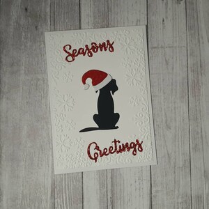Carte de Noël faite main pour chien, carte de vœux pour chien, cadeau de Noël pour chien, cadeau de vacances pour amoureux des chiens, carte de Noël pour chien bonnet de noel